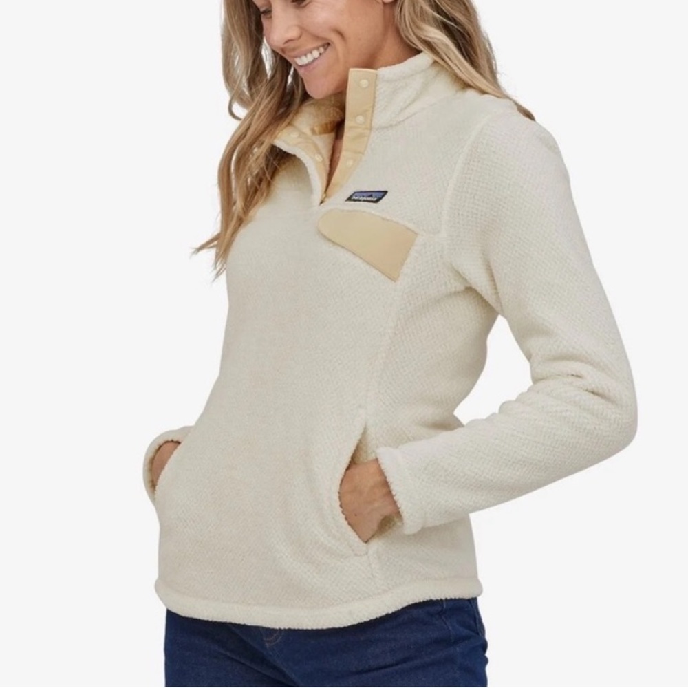 Patagonia Women's Re-Tool Snap-T® Fleece Pullover Size Small White Cream